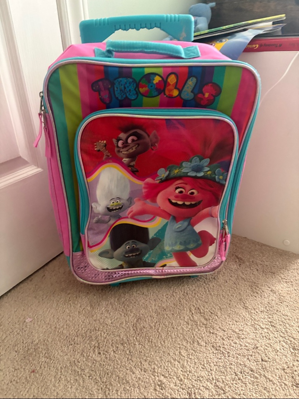 Trolls Pink & Teal Kids Roller - Character Luggage